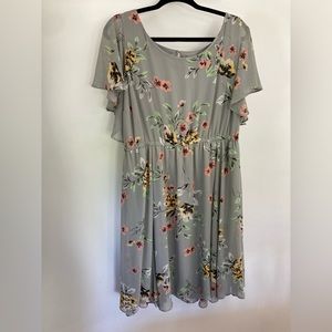 Torrid Grey Floral Dress 2x